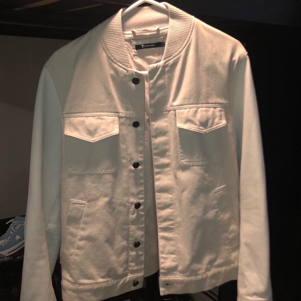 T by Alexander Wang Bomber Jacket Size US S White